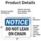Signmission Do Not Lean On Chain, 5 in W x Rectangle, Vinyl Decal OS-2PACK-NS-D-35-L-11288 - alternate 5
